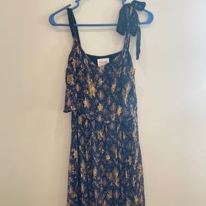 Sezane lined midi-dress with arm tie 36